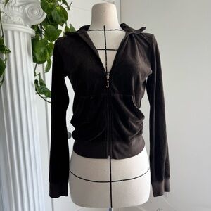 2000s Juicy Couture Brown Terry Zip Up